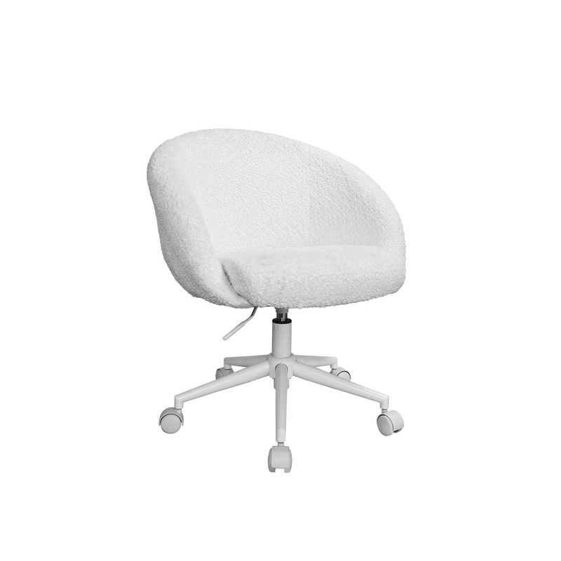 Marquin Boucle Fabric Computer Desk Task Office Working Chair White