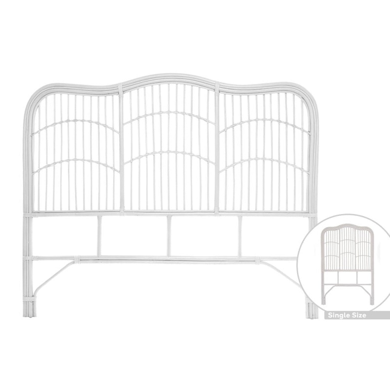 Moria Rattan Eco Friendly Bed Head Headboard Single Size - White