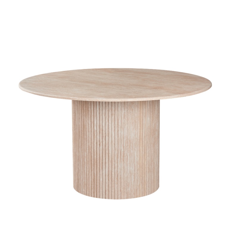 Orazio Faux Marble Wooden Frame Kitchen Dining  Table 130cm Travertine