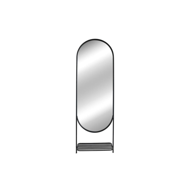 Oval Metal Full Length Mirror - Black