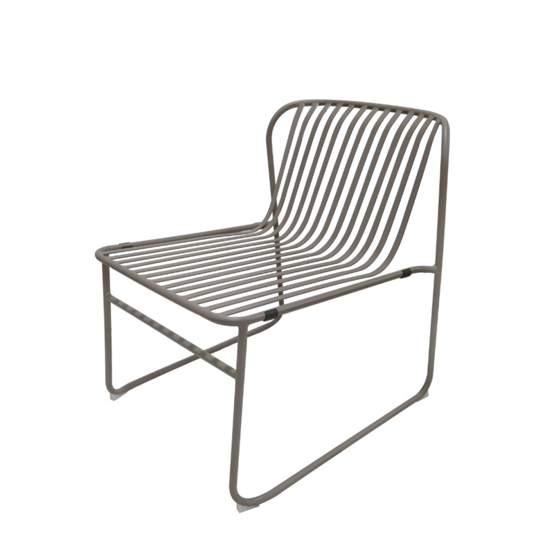 Renzo Antirust Treatment Metal Outdoor Leisure Relaxing Lounge Chair Cappuccino