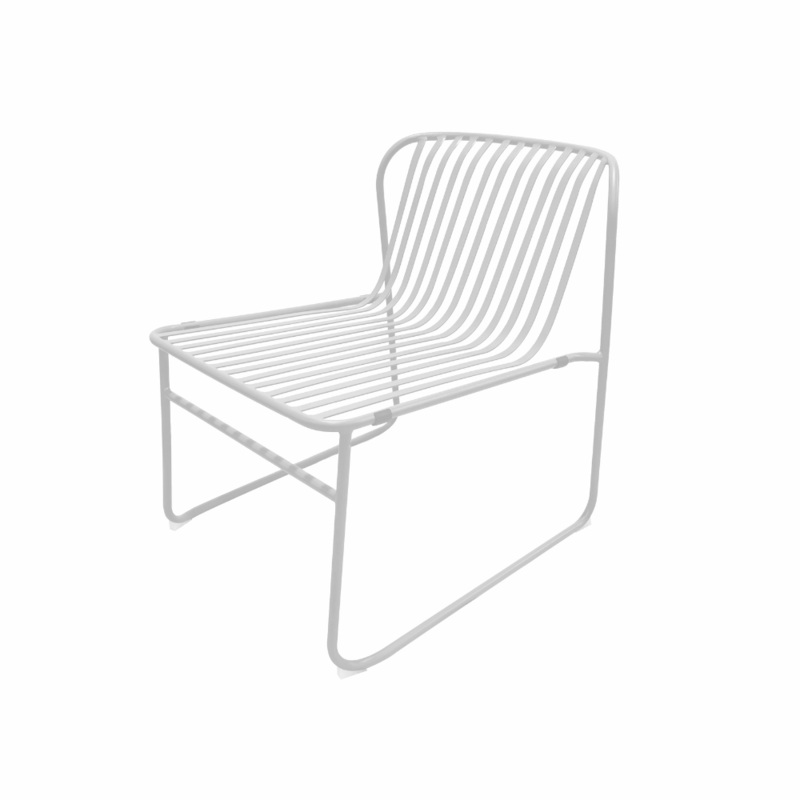 Renzo Antirust Treatment Metal Outdoor Leisure Relaxing Lounge Chair White