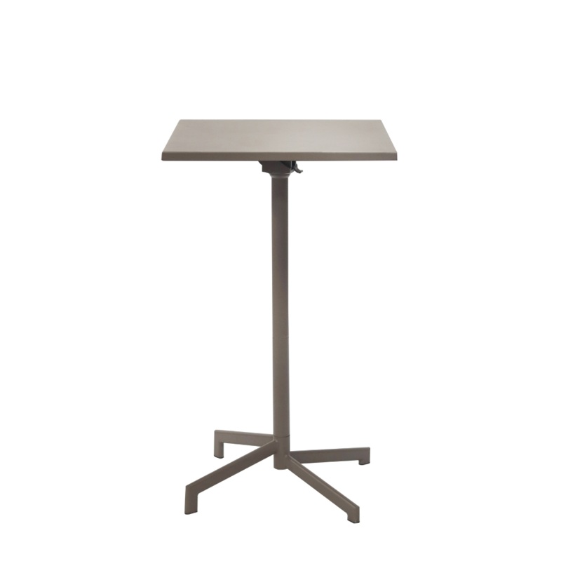 Renzo Antirust Treatment Metal Outdoor Small Square Bar Table 70cm Cappucino