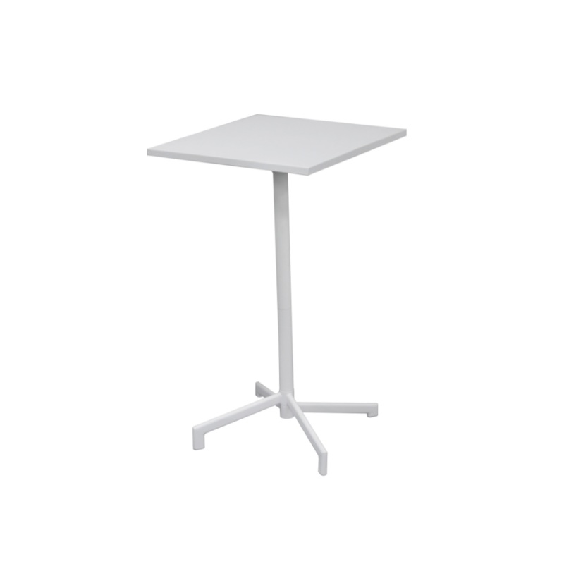 Renzo Antirust Treatment Metal Outdoor Small Square Bar Table 70cm White