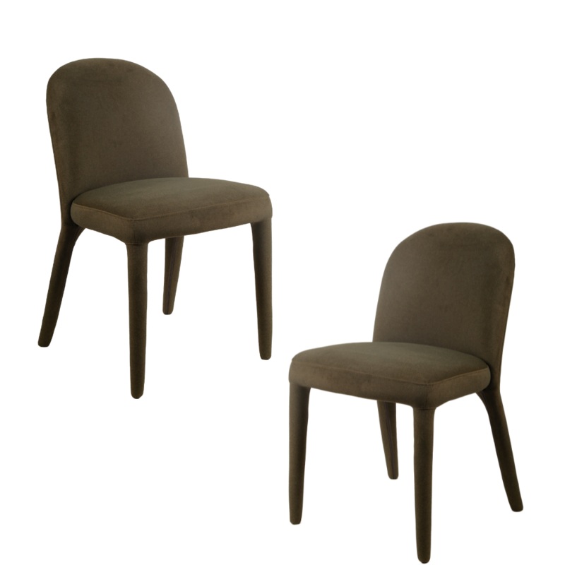 Set Of 2 Cipri All Cover Fabric Kitchen Dining Side Chair Leaf
