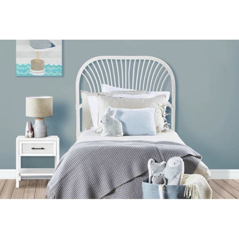 Teagan Rattan Eco Friendly Bed Head Headboard Single Siz - White