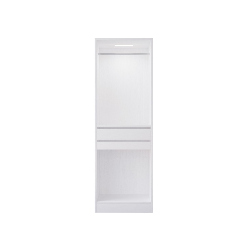 Wooden Stylish Modern Small Wardrobe Clothes Hanger With Drawers 60cm - White