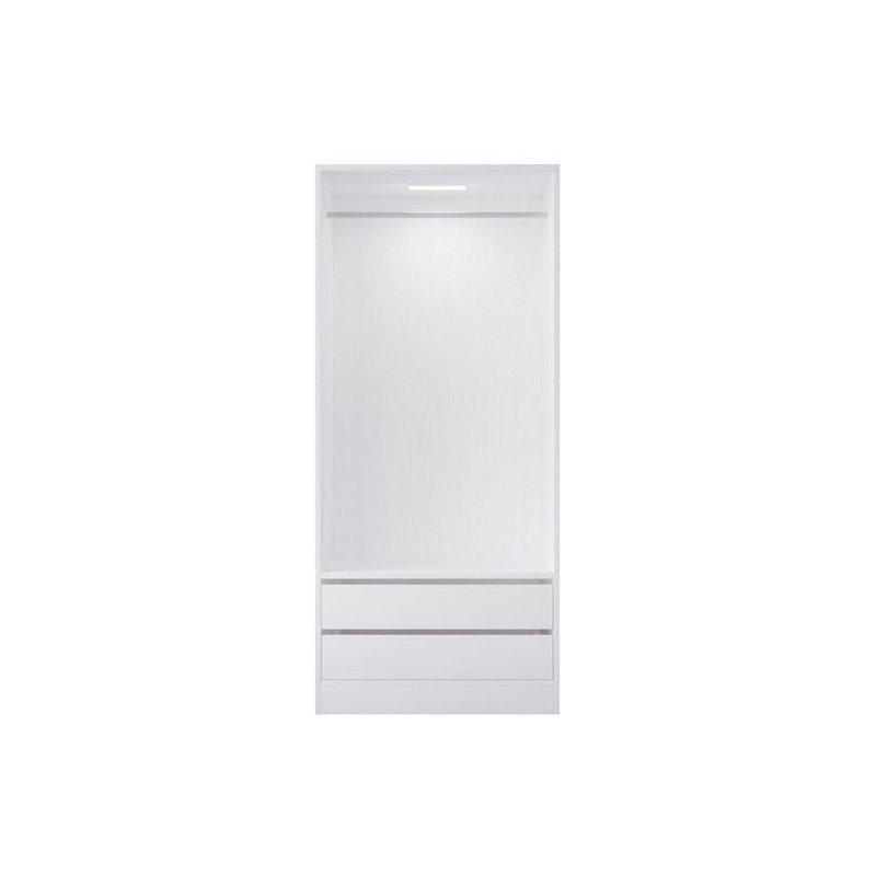Wooden Stylish Modern Wide Wardrobe Clothes Hanger With Drawers 80cm - White