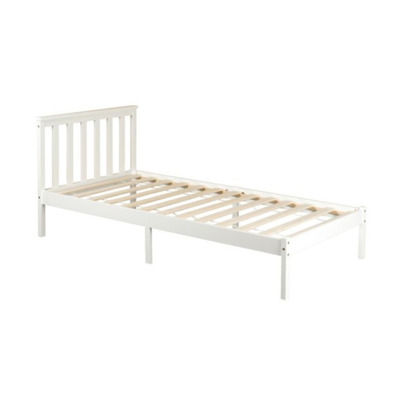 Wooden Timber Solid Pine King Single Size Bed Frame - White