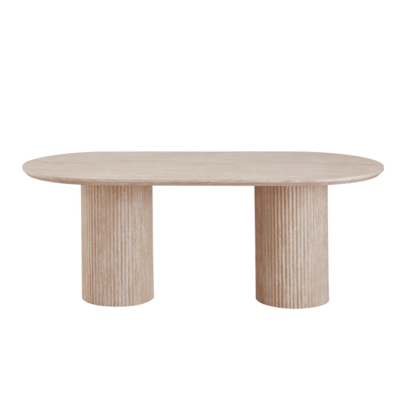 Azalea Modern Luxurious Wooden Kitchen Dining Table 200cm Limestome