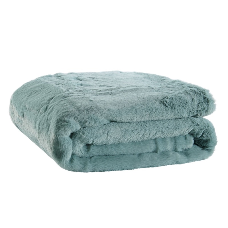 Delmar Faux Fur Throw - Jade, 180cm x 200cm