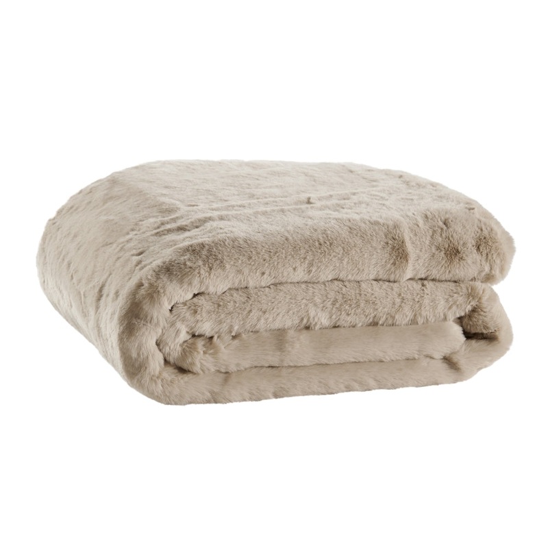 Delmar Faux Fur Throw - Mocha, 180cm x 200cm