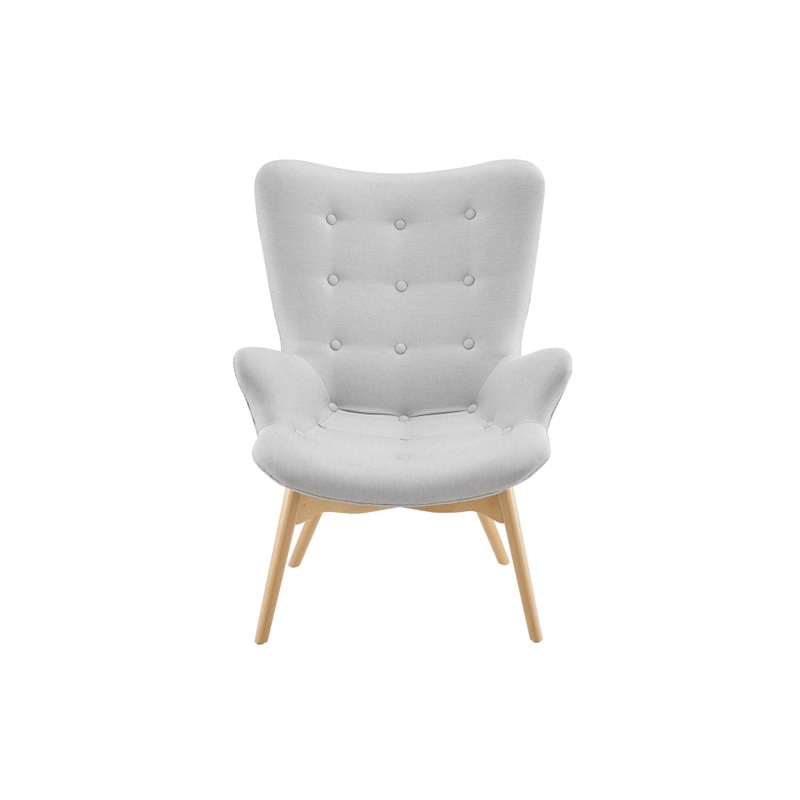 Featherston Replica Fabric Contour Relaxing Lounge Armchair - Grey