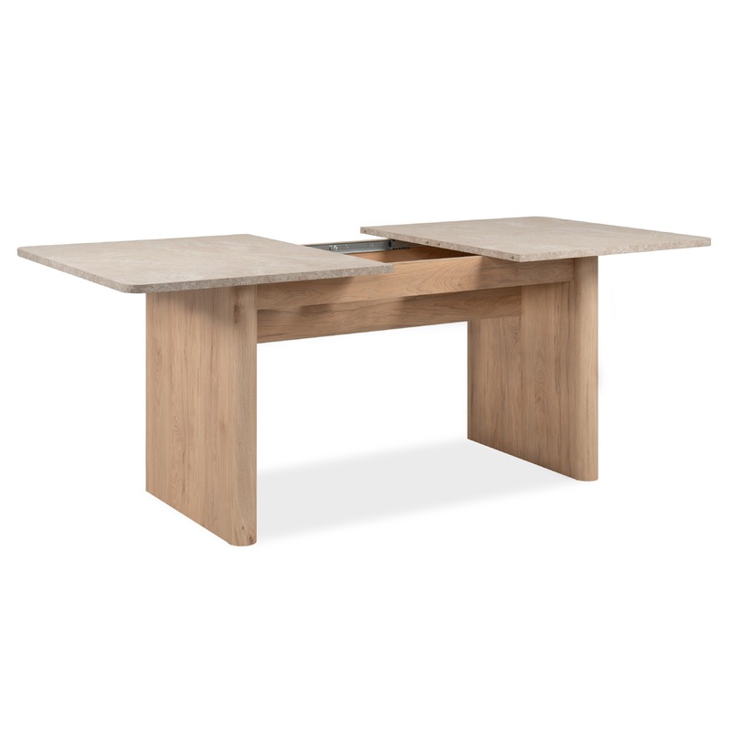 Jose Wooden Extendable Rectangular Kitchen Dining Table 160-200cm Sandstone/Hickory