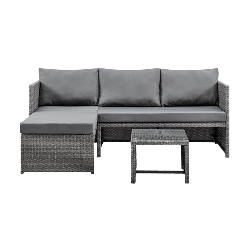Louise Outdoor Furniture Lounge Set - Charcoal