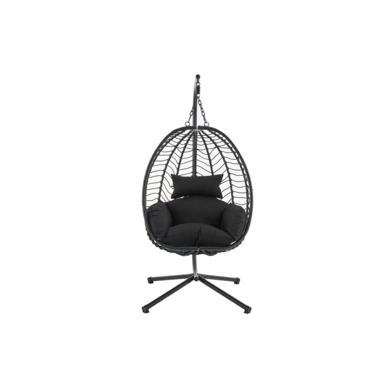 Mackenzie Outdoor Furniture Relaxing Lounge Egg Patio Chair - Black
