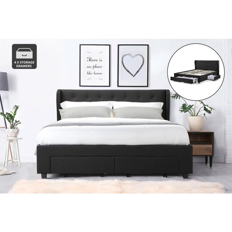 Marseille Storage Bed Frame - King Black