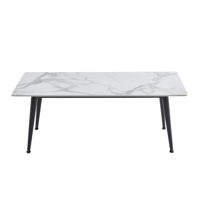Sanjana Polished Ceramic Marble Look Rectangular Coffee Tea Table White