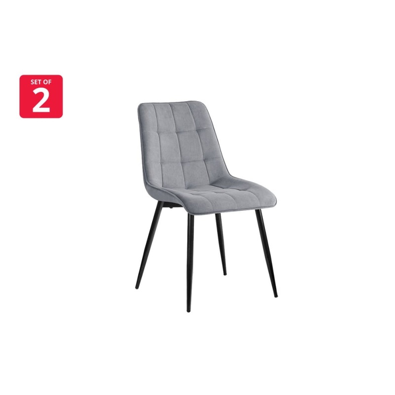 Set of 2 Dover Kitchen Dining Chairs - Charcoal