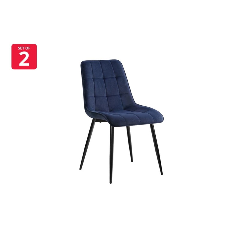 Set of 2 Dover Kitchen Dining Chairs - Navy