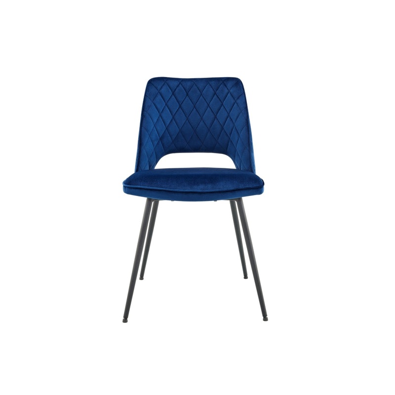 Set of 2 Dublin Kitchen Dining Chairs - Dark Blue