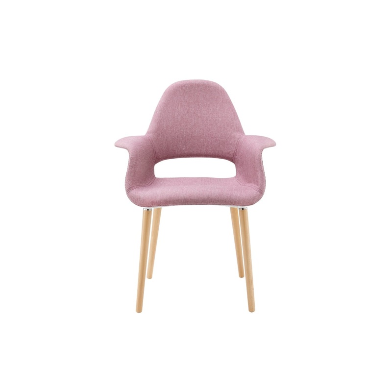Set of 2 Eames Replica Organic Fabric Kitchen Dining Chair Armchair - Rose