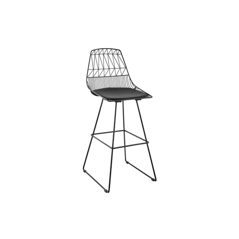 Set of 2 Lucy Kitchen Counter Bar Stool - Black