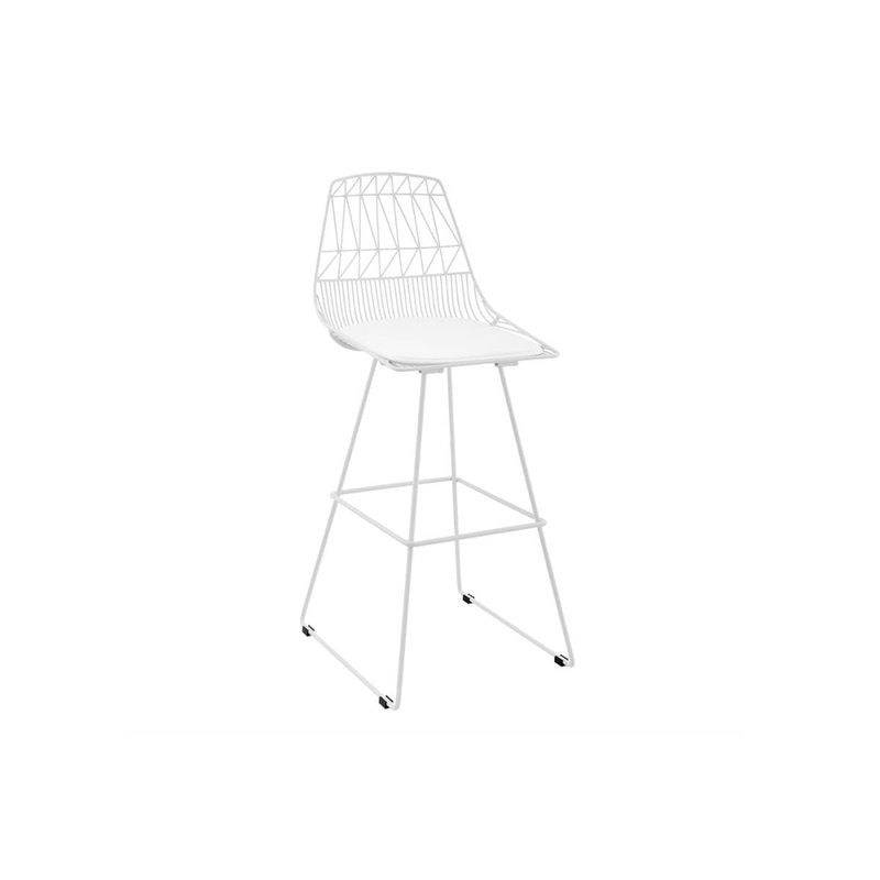 Set of 2 Lucy Kitchen Counter Bar Stool - White