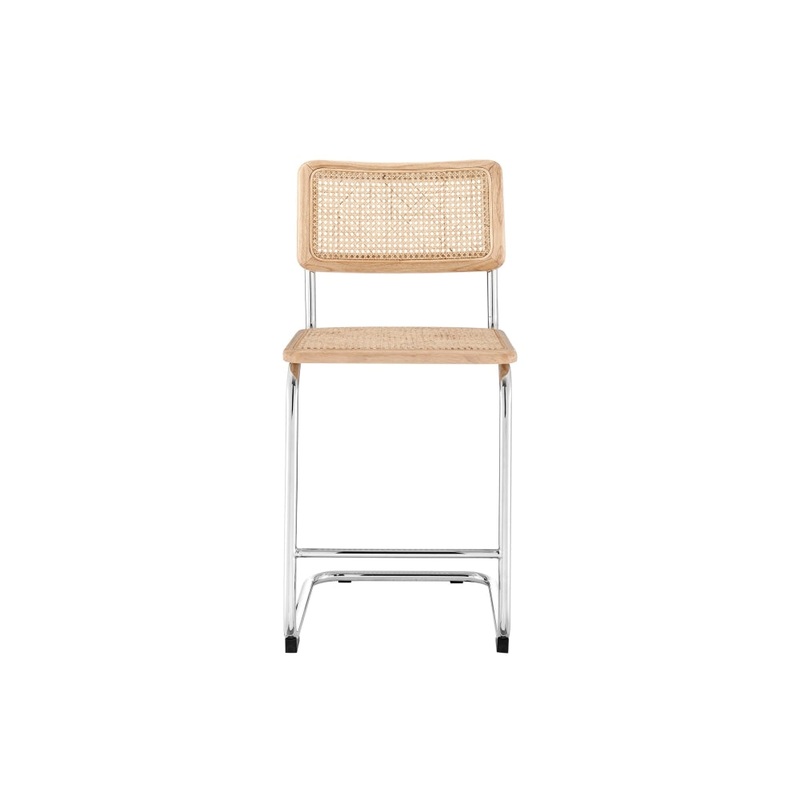 Set of 2 Marcel Breuer Replica Cesca Chair Kitchen Counter Bar Stool - Natural/Rattan