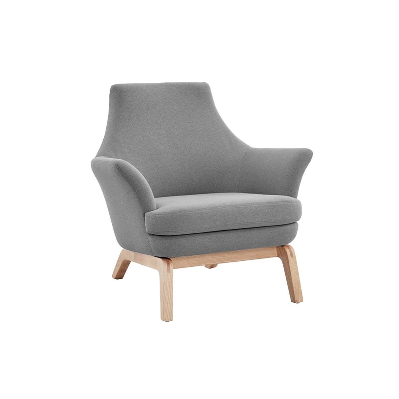 Tulip Fabric Relaxing Lounge Accent Armchair - Charcoal