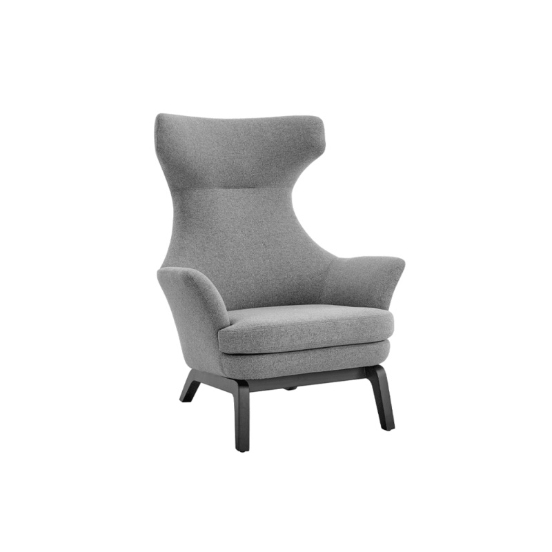 Tulip Tall High Back Fabric Relaxing Lounge Accent Armchair - Charcoal