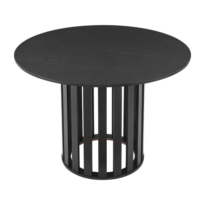 Ximena Round Wooden Kitchen Dining Table 110cm Black