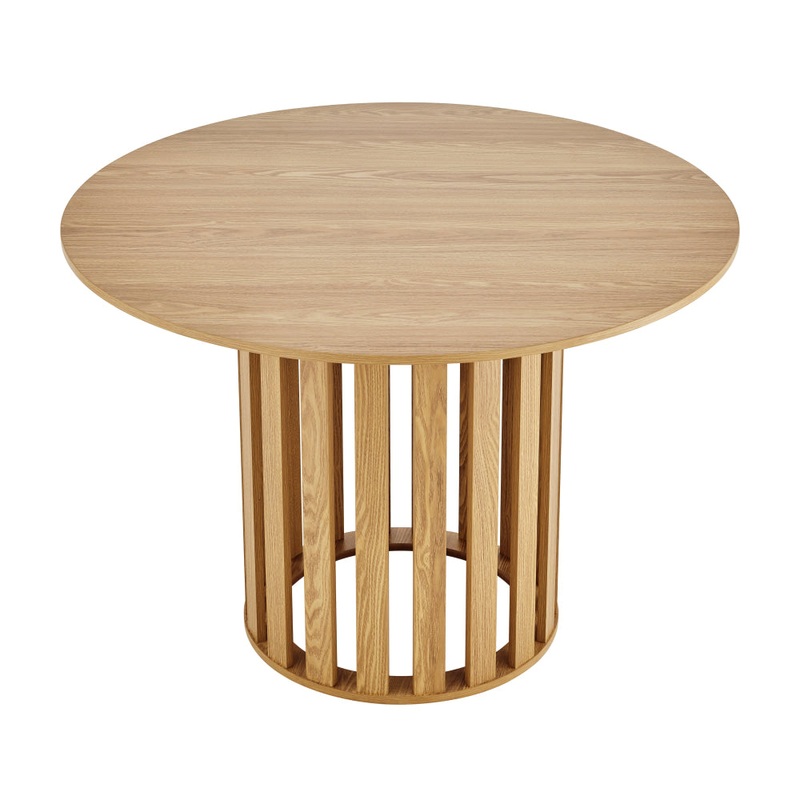Ximena Round Wooden Kitchen Dining Table 110cm Oak