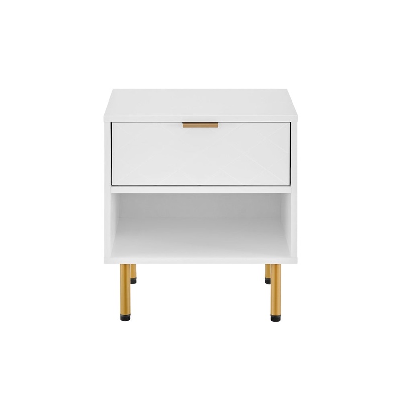 Christian Bedside Nightstand Side Table - White