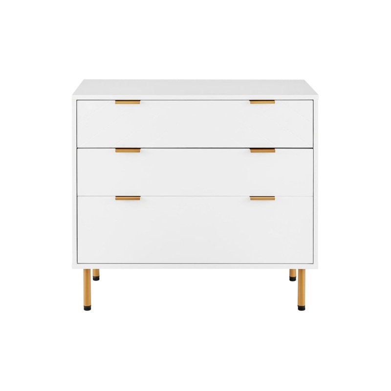 Christian Modern Chest of 3-Drawers Lowboy Storage Cabinet - White