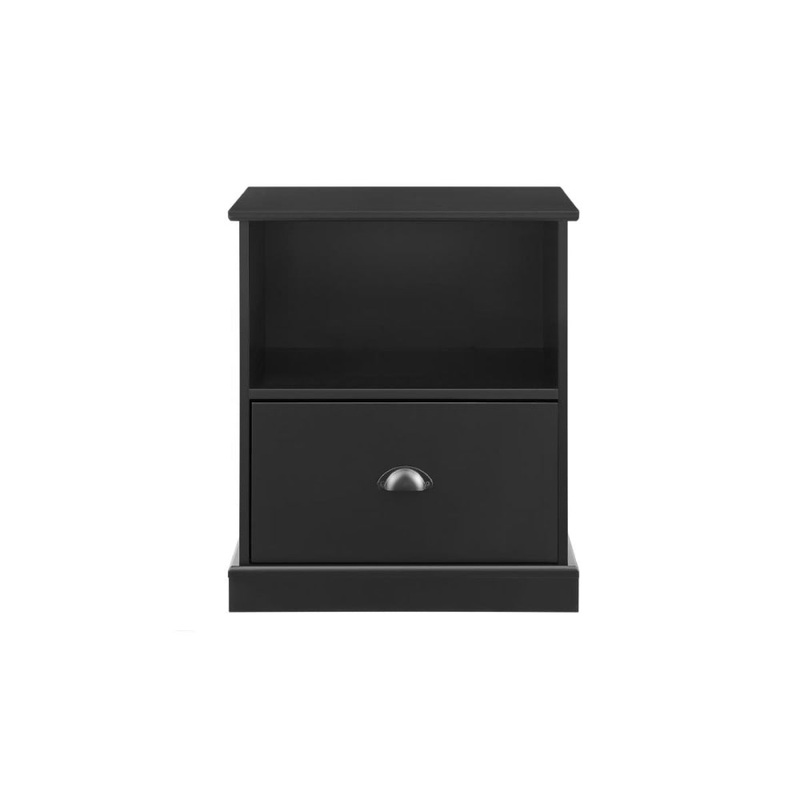 Hampton Bedside Nightstand Side Table - Black