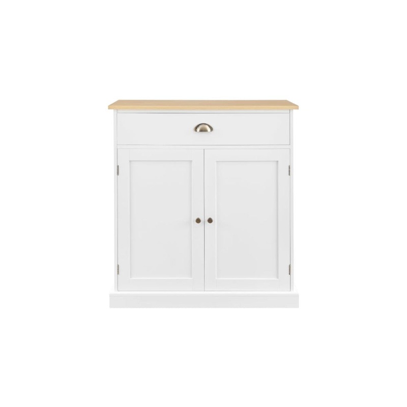 Hampton Style Buffet Unit Sideboard Storage Cabinet - White/Natural