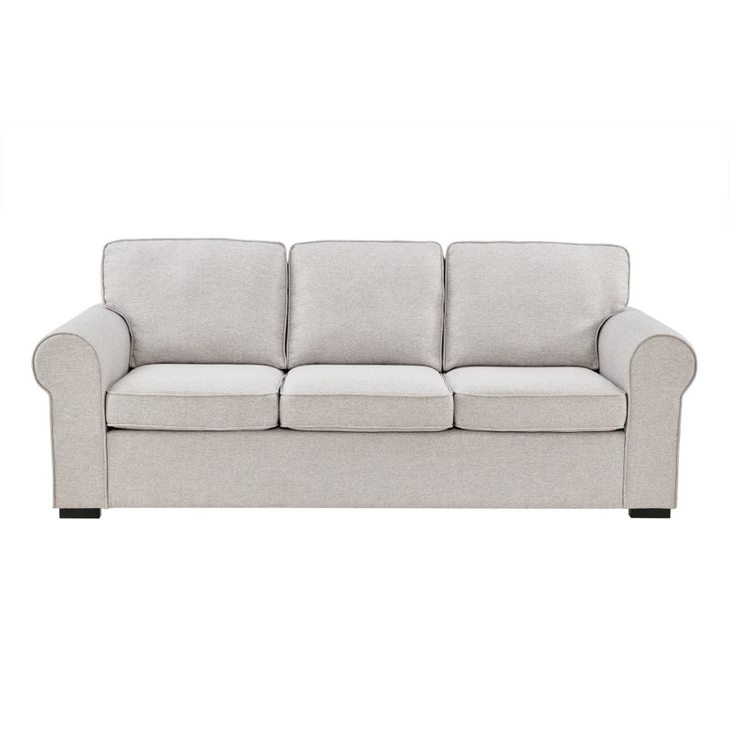 Hamptons 3-Seater Fabric Lounge Sofa - Almond