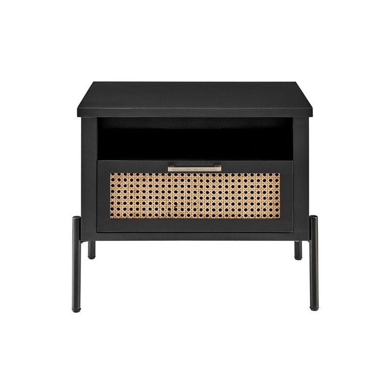 Mia Bedside Nightstand Side Table - Black