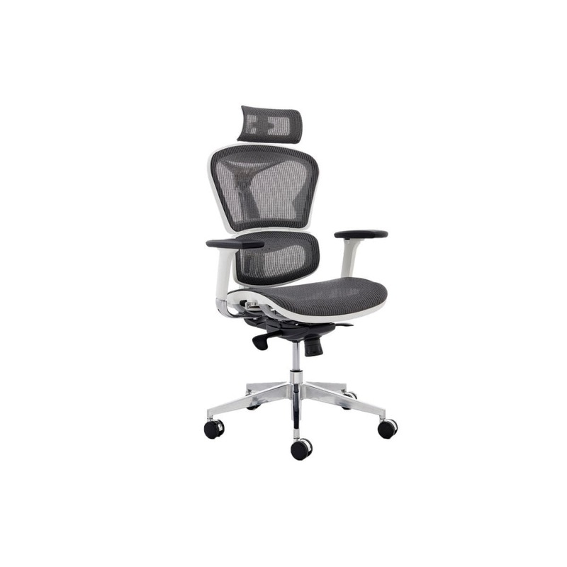 Morgan Office Computer Work Task Chair - White Frame/ Grey