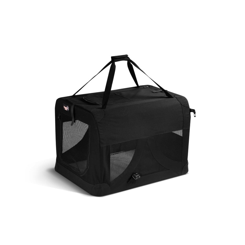 Pets Portable Cushion Soft Pet Dog Carrier Crate Large - Black