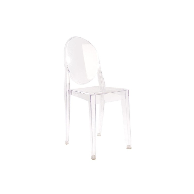 Set of 2 Philippe Starck Replica Victoria Ghost Kitchen Dining Side Chairs - Clear