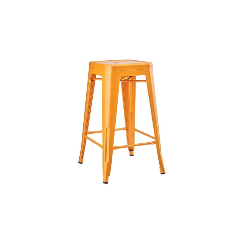 Set of 2 Xavier Pauchard Replica Tolix Kitchen Counter Bar Stools 65cm Powder Coated - Orange