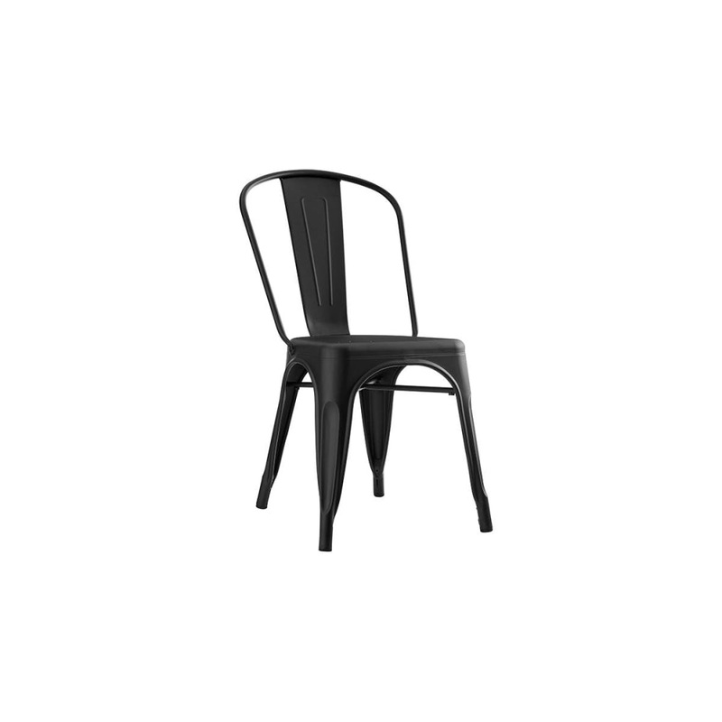 Set of 2 Xavier Pauchard Replica Tolix Kitchen Dining Chair Powder Coated - Mattle Black