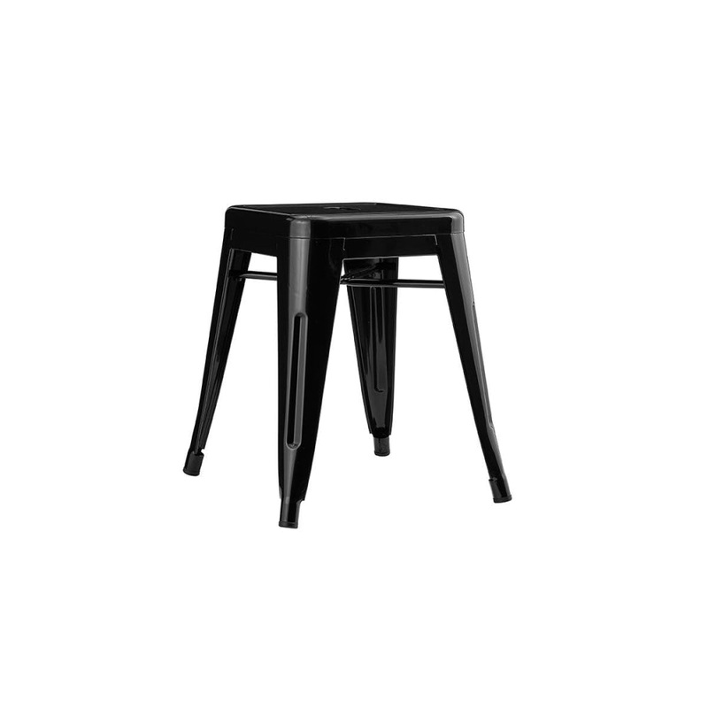 Set of 2 Xavier Pauchard Replica Tolix Low Stools Seats Chair Powder Coated Metal 45cm - Black