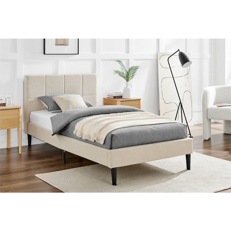 Theodore Bed Frame - Beige, Single
