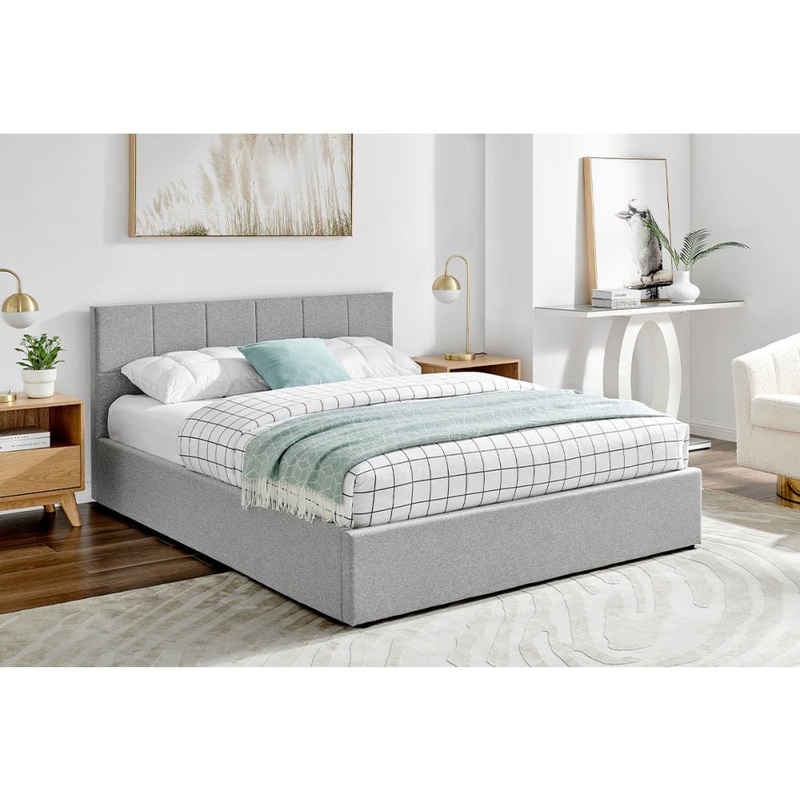 Theodore Gas Lift Bed Frame - Double Grey