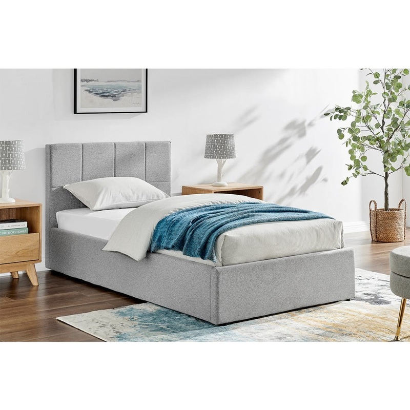 Theodore Gas Lift Bed Frame - Single Grey