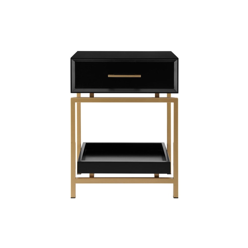 Bailey Bedside Nightstand Side Table - Black