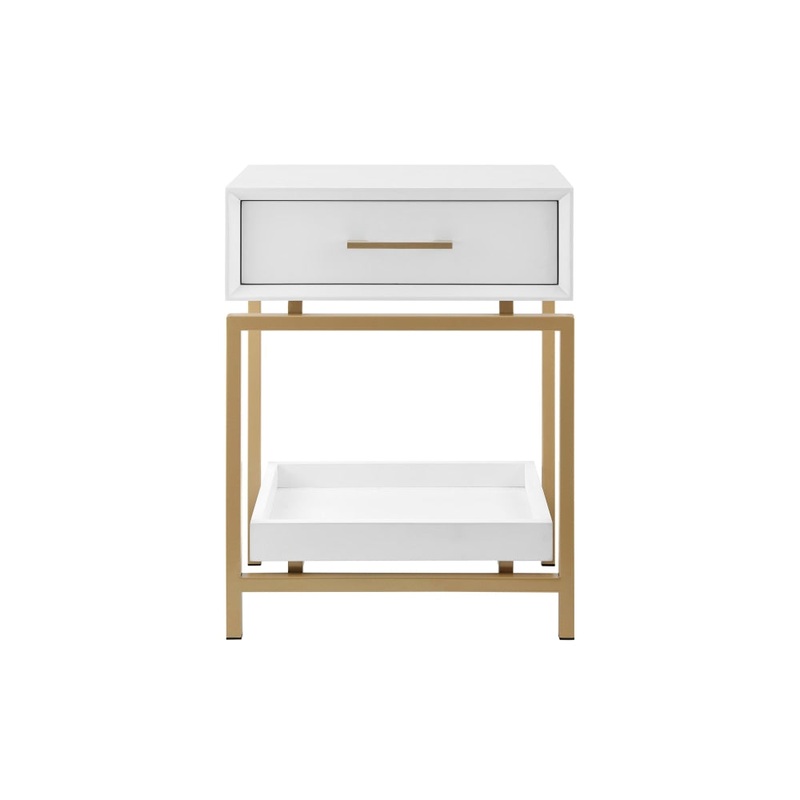 Bailey Bedside Nightstand Side Table - White